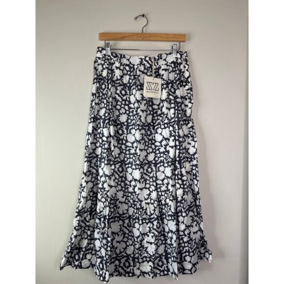 SZ Blockprints Dresses & Skirts - NWT SZ Block Prints Tier Midnight Blue & White Pull Over Maxi Skirt Size: Large